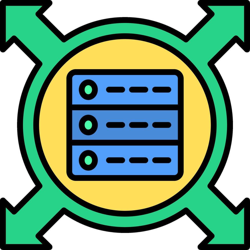 Data Driven Line Filled Icon vector