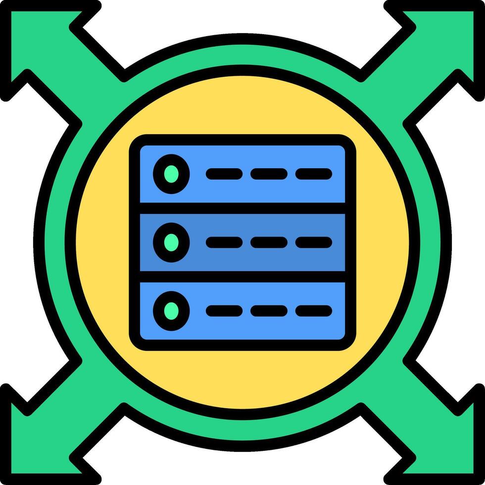 Data Driven Line Filled Icon vector