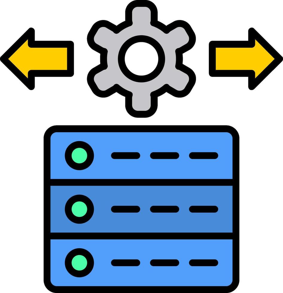 Data Management Line Filled Icon vector