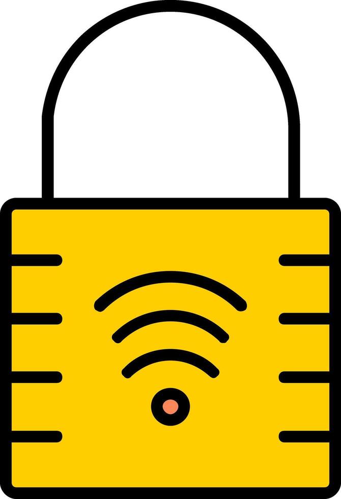 Padlock Line Filled Icon vector