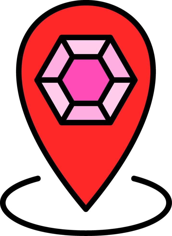 Location Line Filled Icon vector