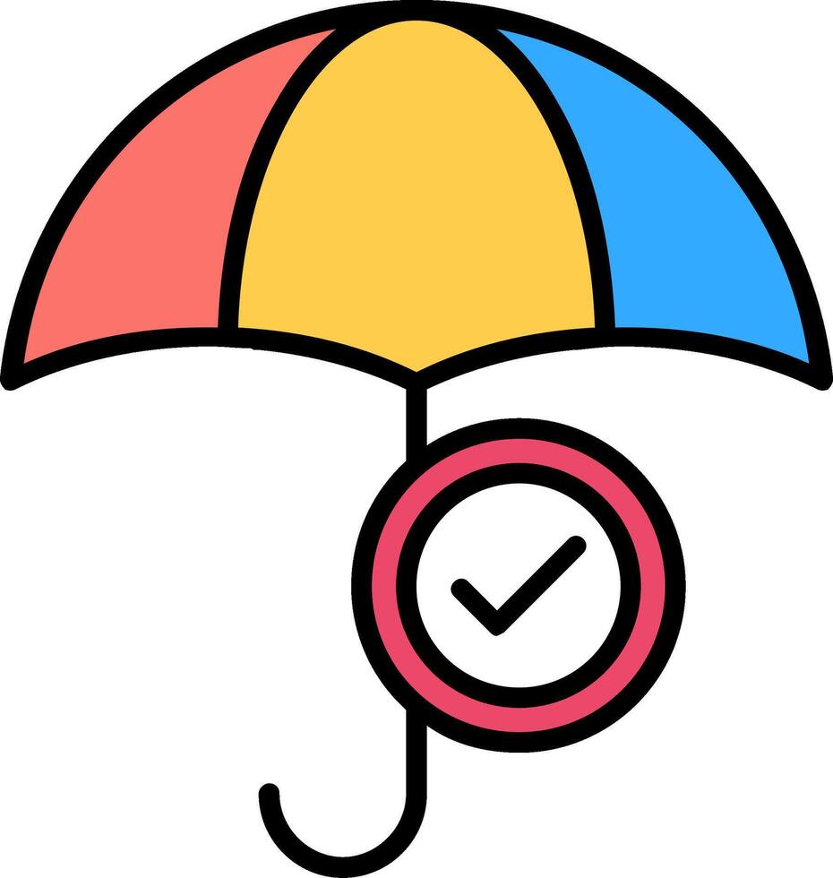 Umbrella Line Filled Icon vector