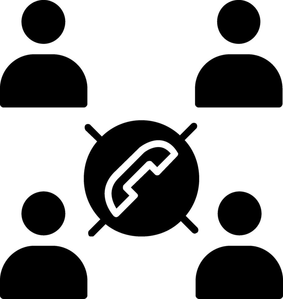 Conference Call Glyph Icon vector