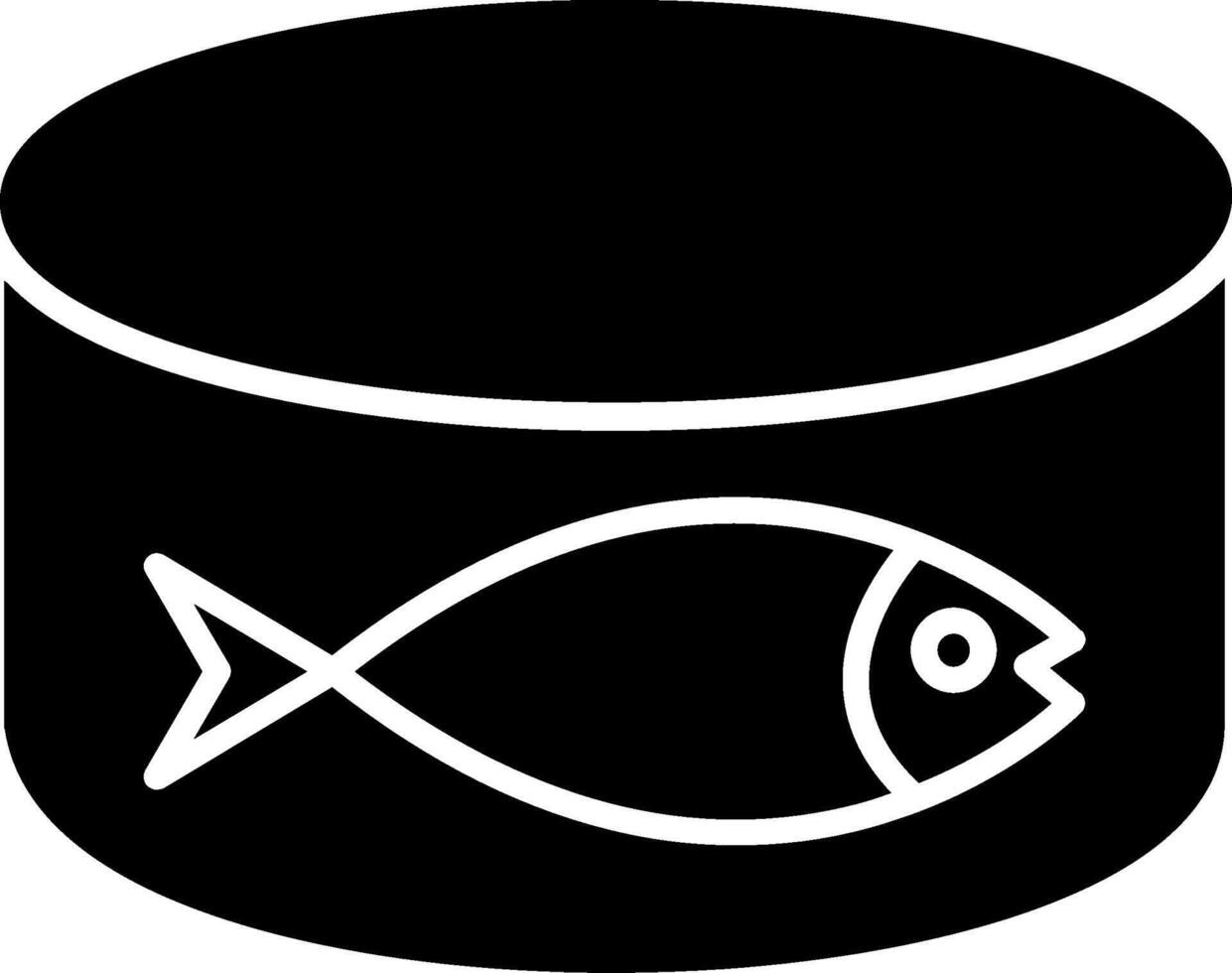 Tuna Can Glyph Icon vector