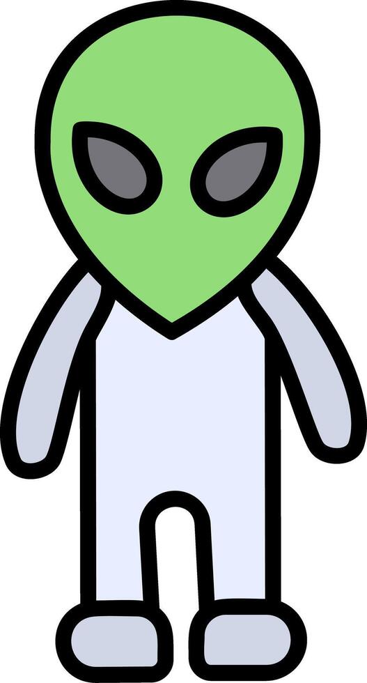 Alien Line Filled Icon vector
