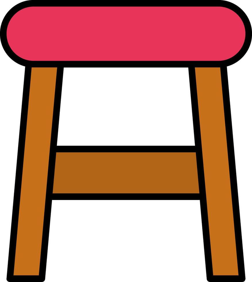 Stool Line Filled Icon vector