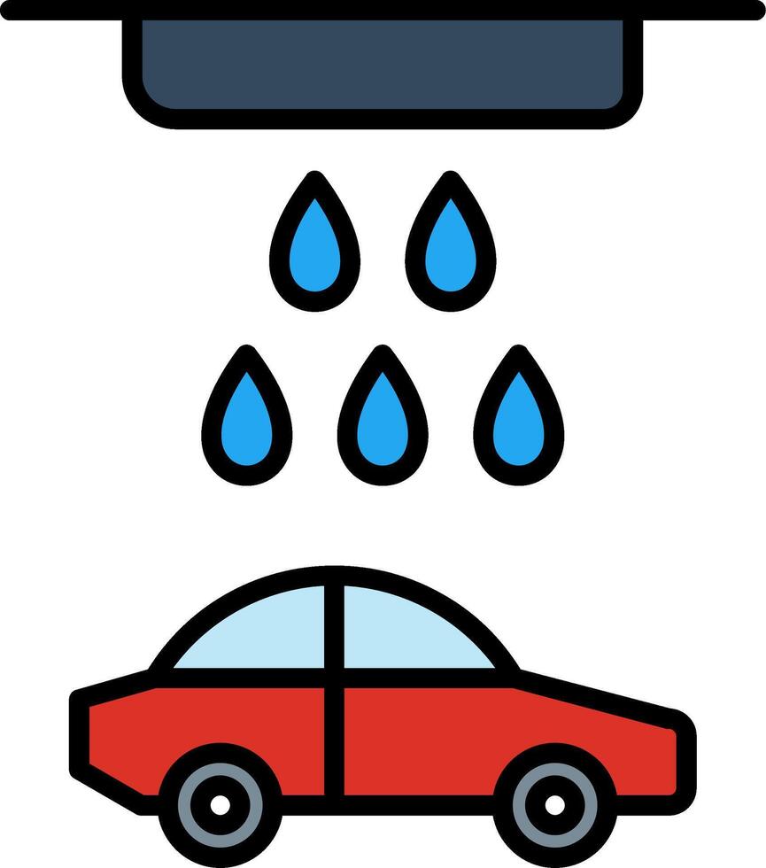 Car Wash Line Filled Icon vector