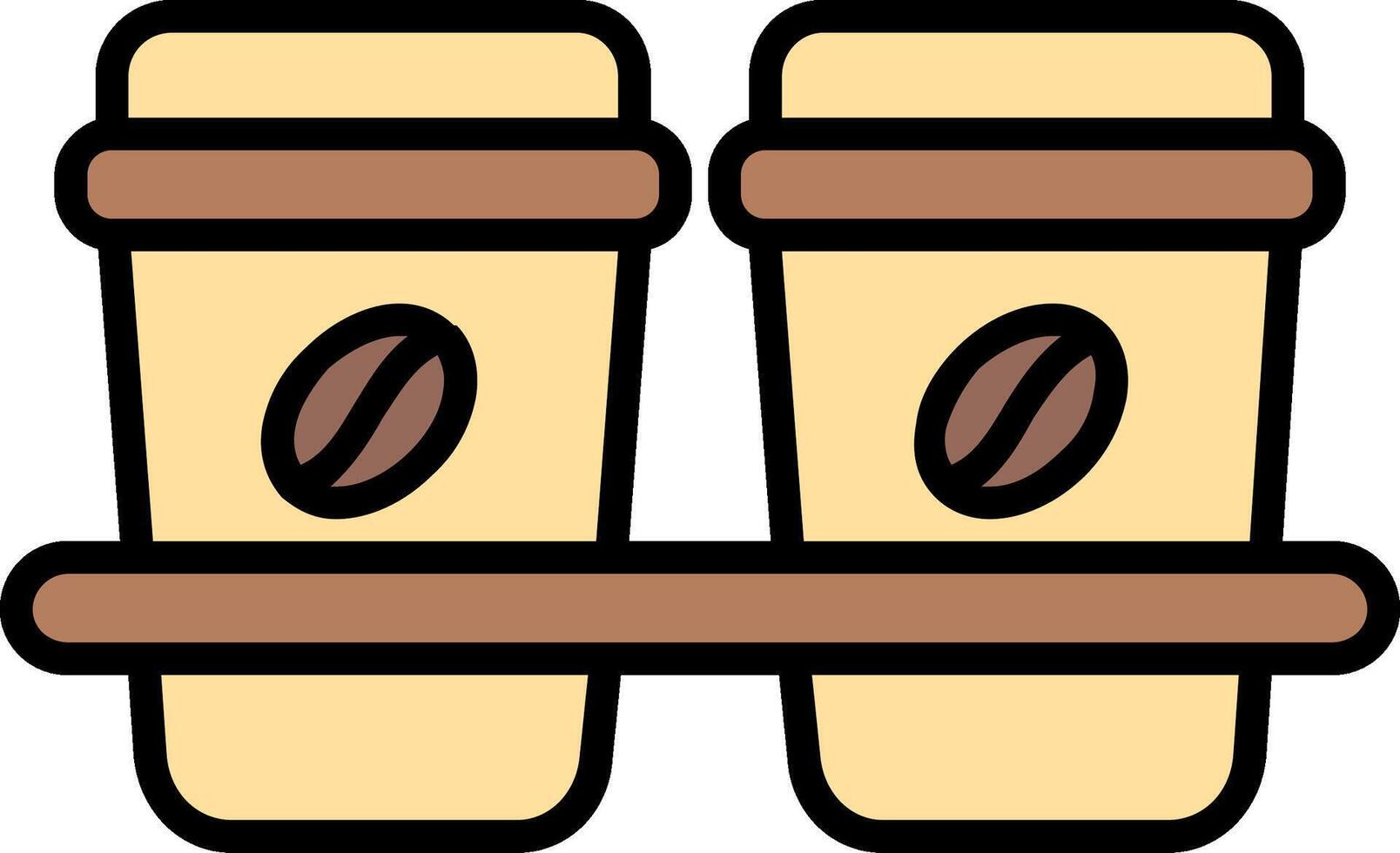 Coffee Cups Line Filled Icon vector