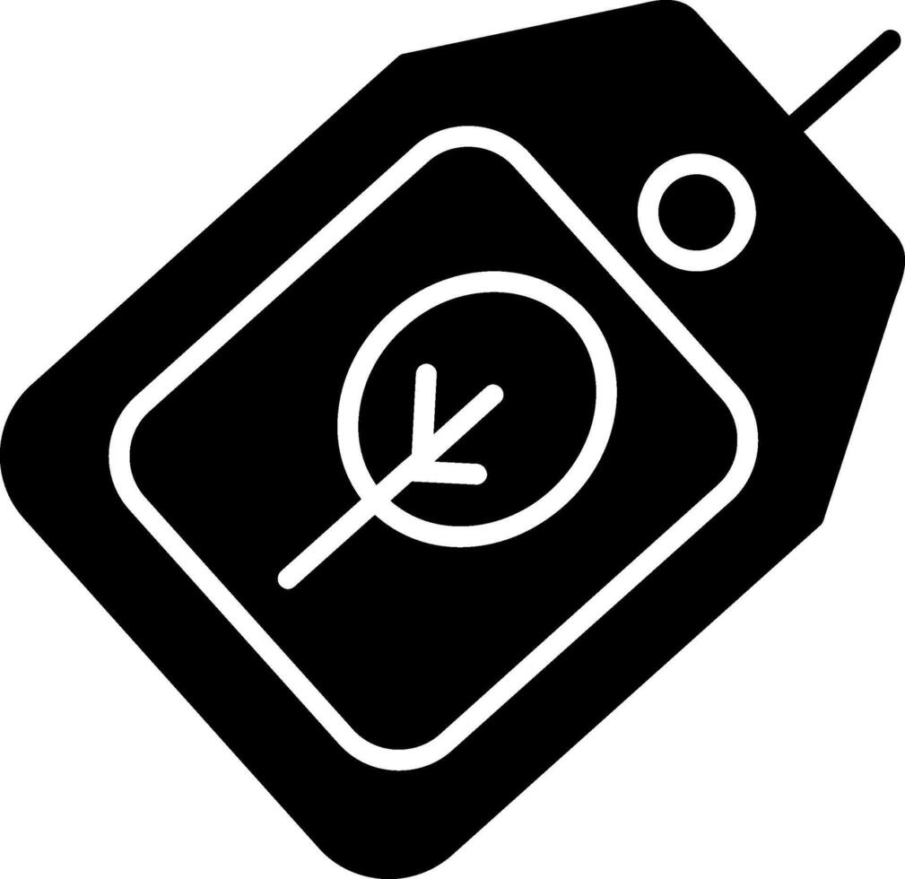 Eco Tag Glyph Icon vector