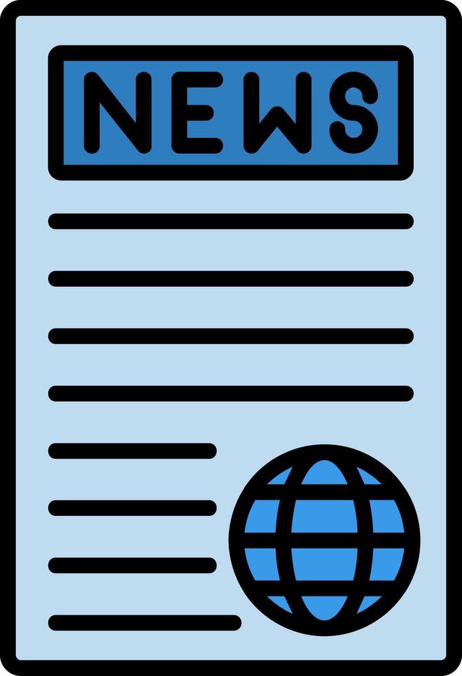 News Report Line Filled Icon vector