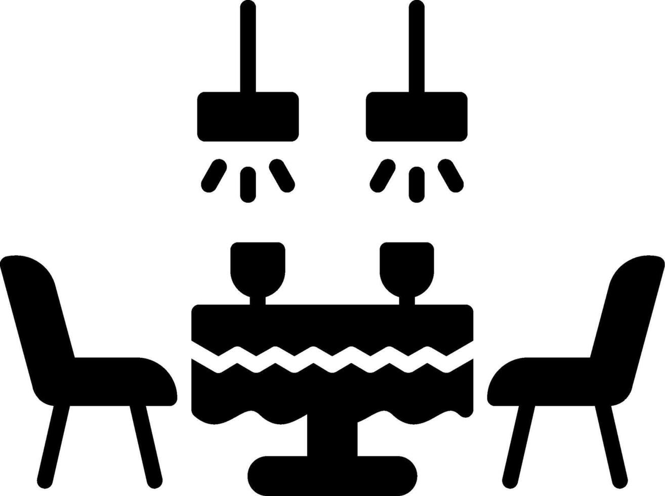 Dining Table Glyph Icon vector