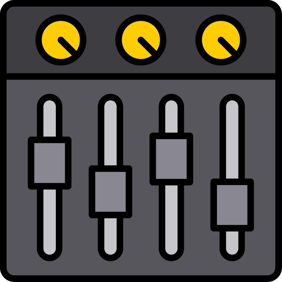 Sound Mixer Line Filled Icon vector