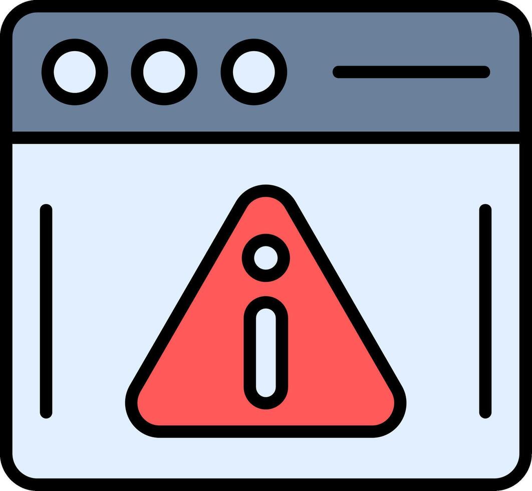 Warning Line Filled Icon vector