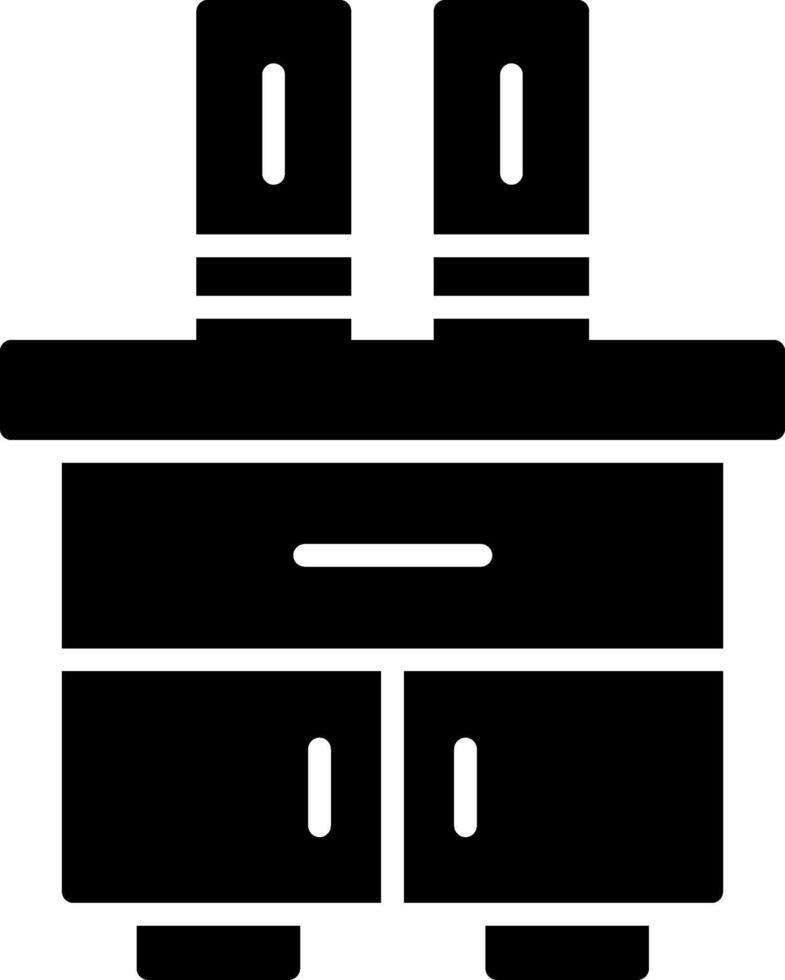 Side Table Glyph Icon vector