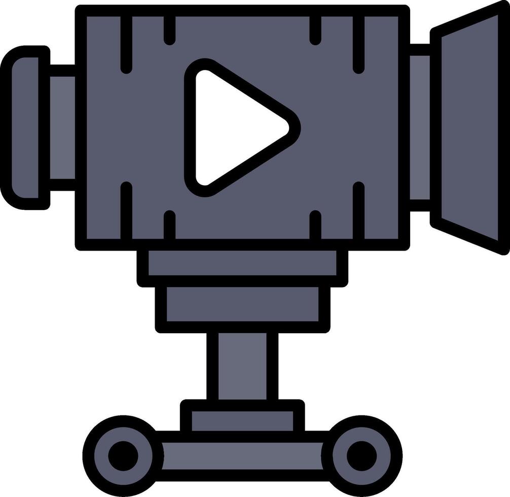 Camera Dolly Line Filled Icon vector