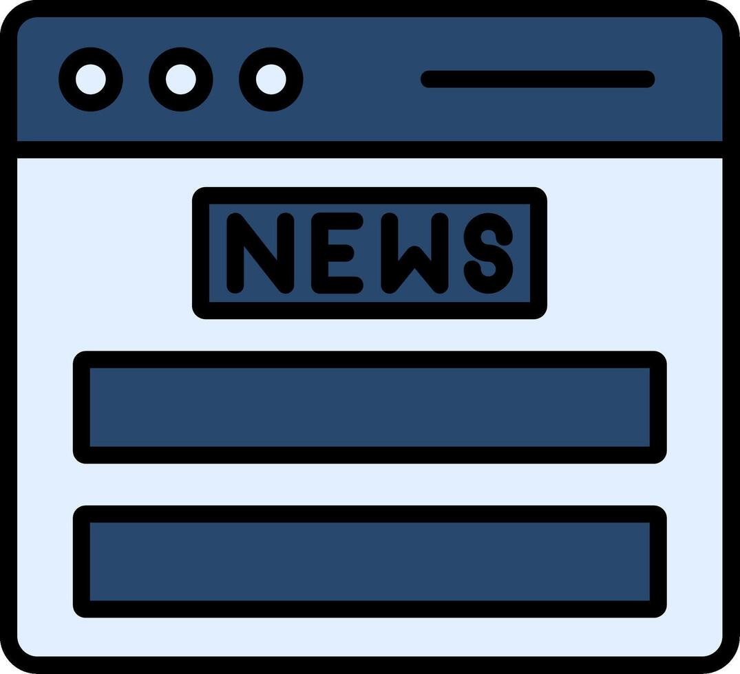 News Feed Line Filled Icon vector