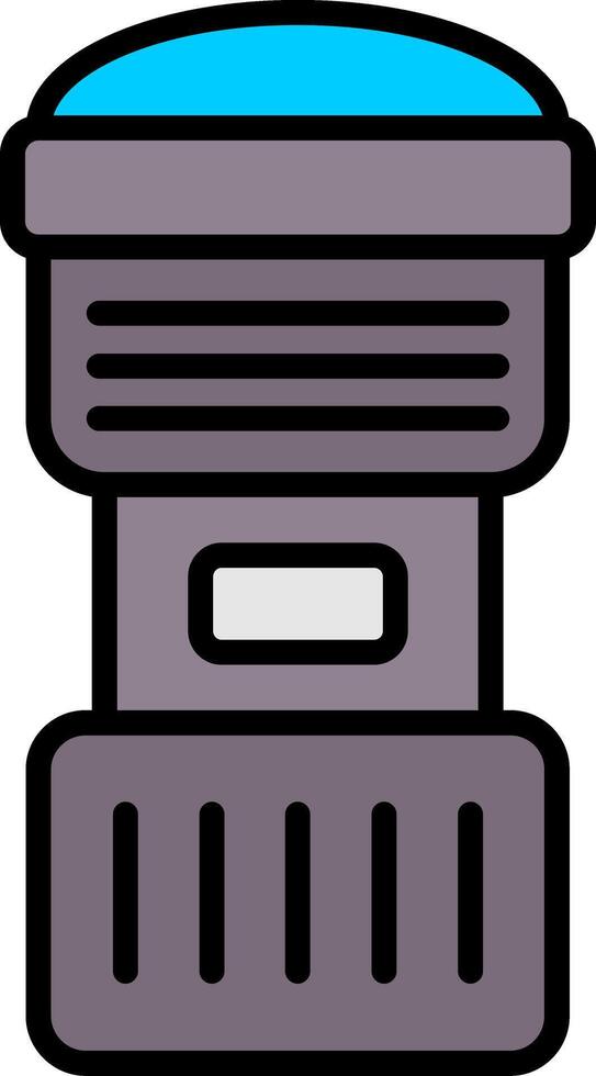 Camera Lens Line Filled Icon vector