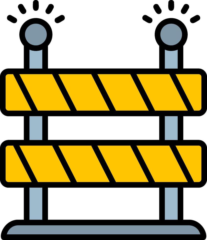 Blockade Line Filled Icon vector