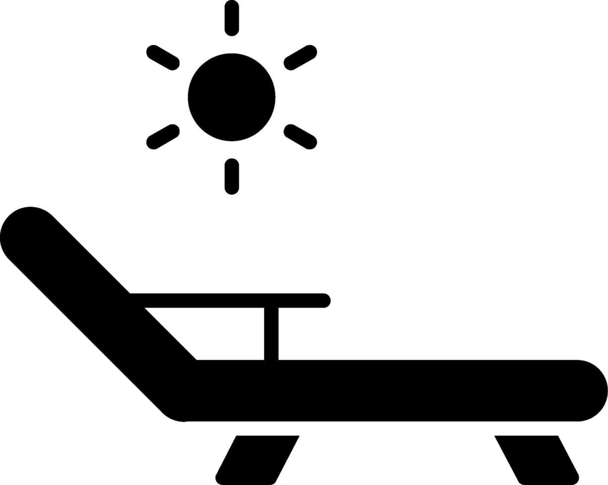 Deck Chair Glyph Icon vector