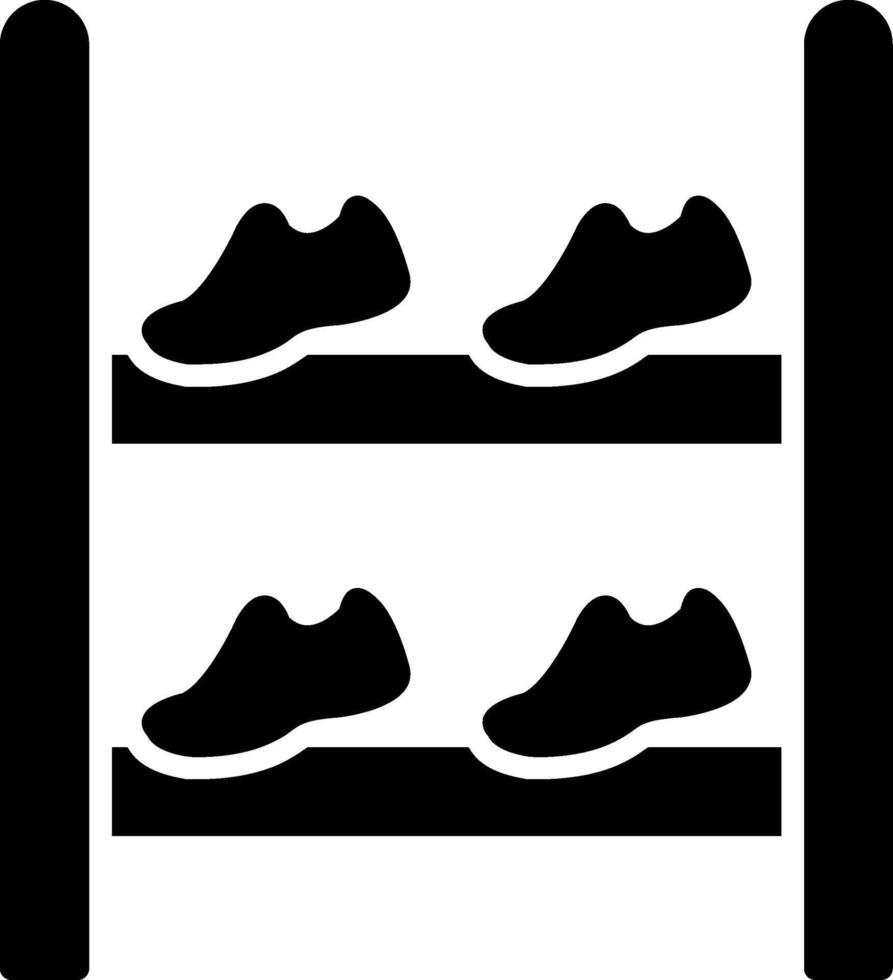 Shoe Rack Glyph Icon vector