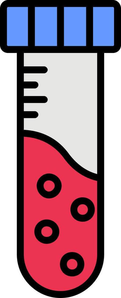 Test Tube Line Filled Icon vector