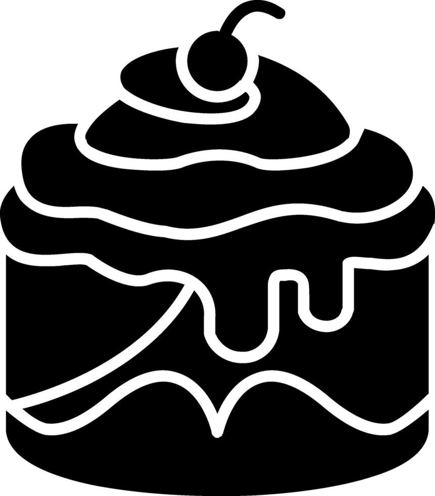 Cinnamon Roll Glyph Icon vector