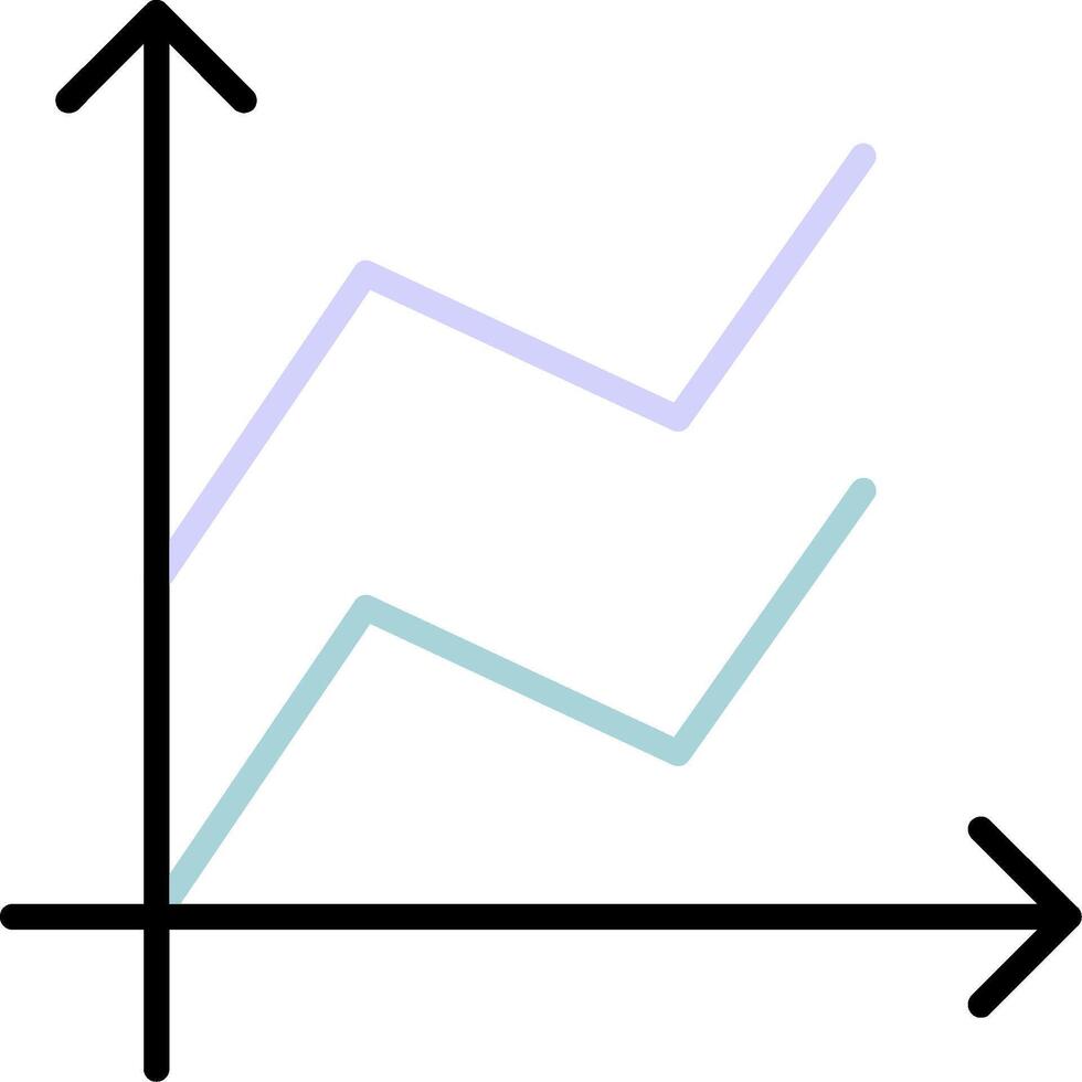 Area Graph Line Filled Icon vector