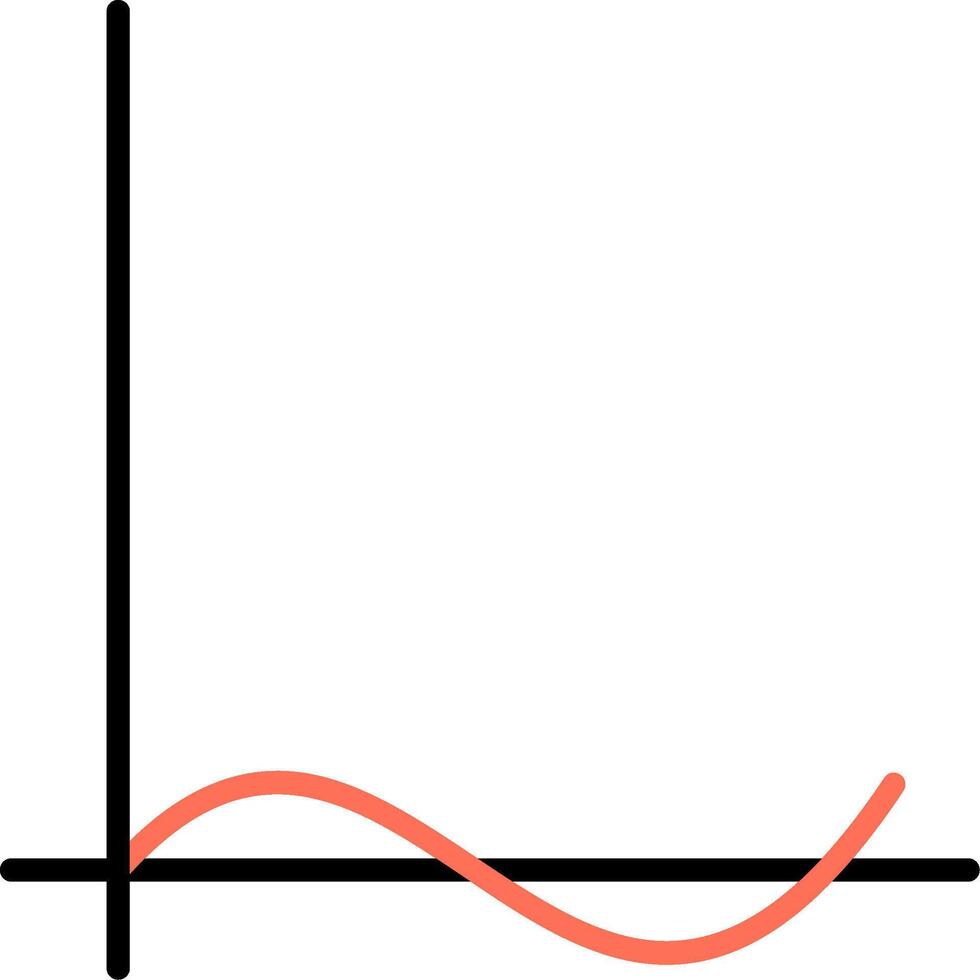 Wave Chart Line Filled Icon vector