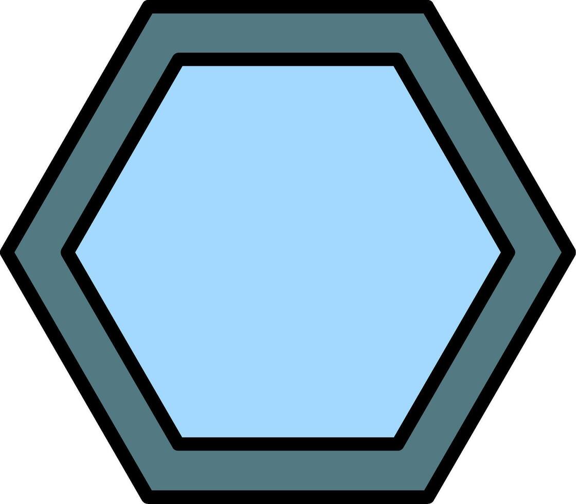 Hexagon Line Filled Icon vector