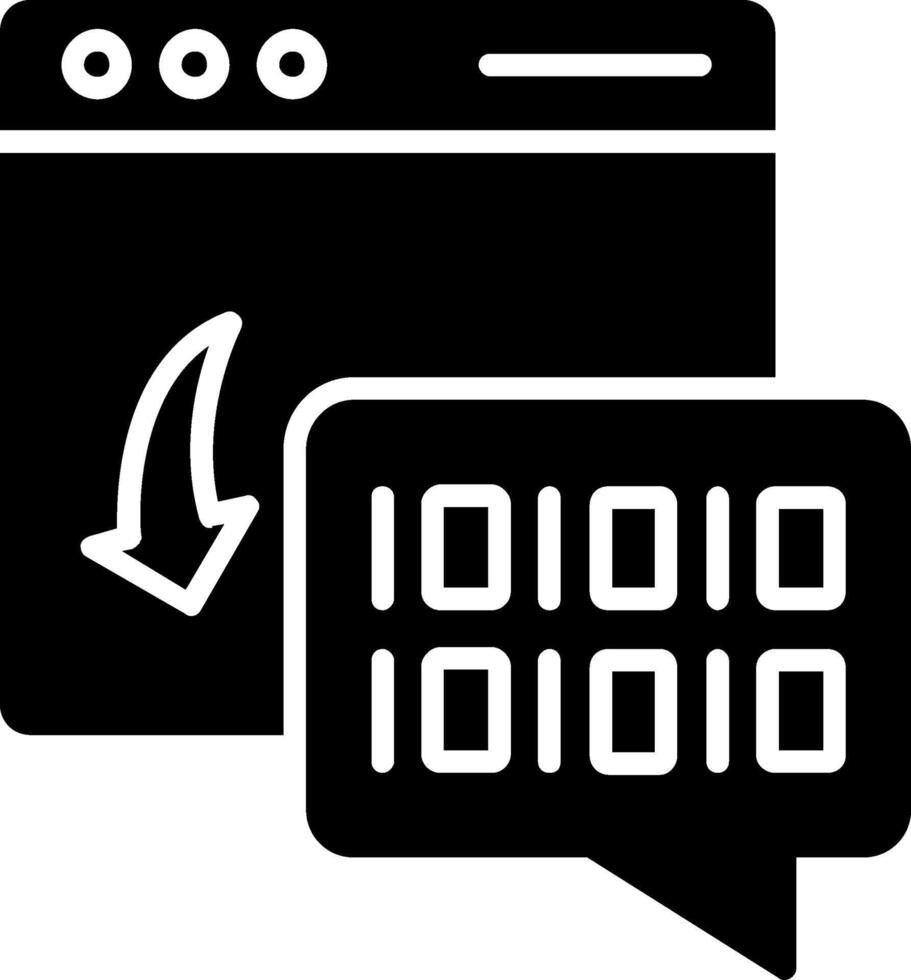 Binary Code Glyph Icon vector