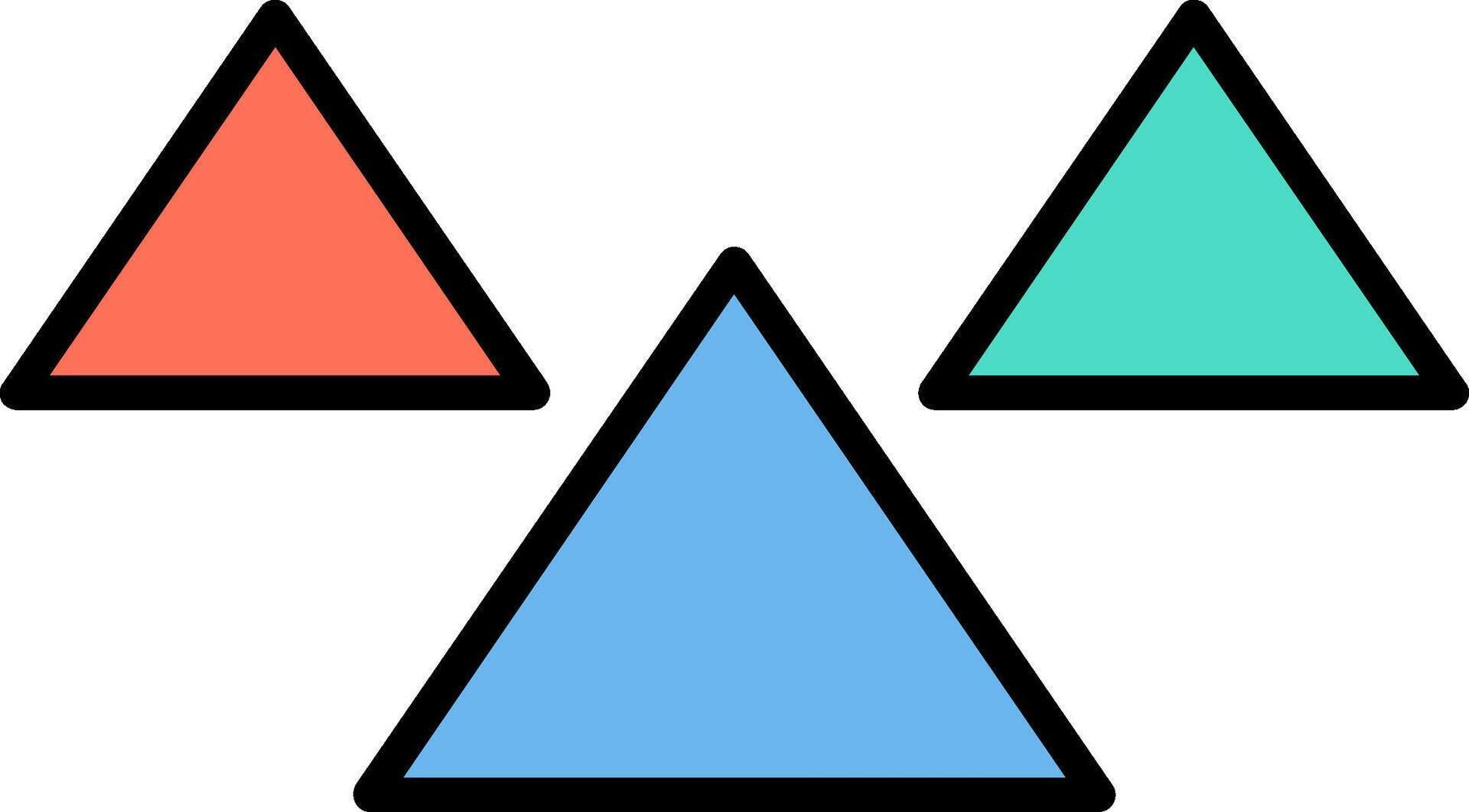 triangulos línea lleno icono vector