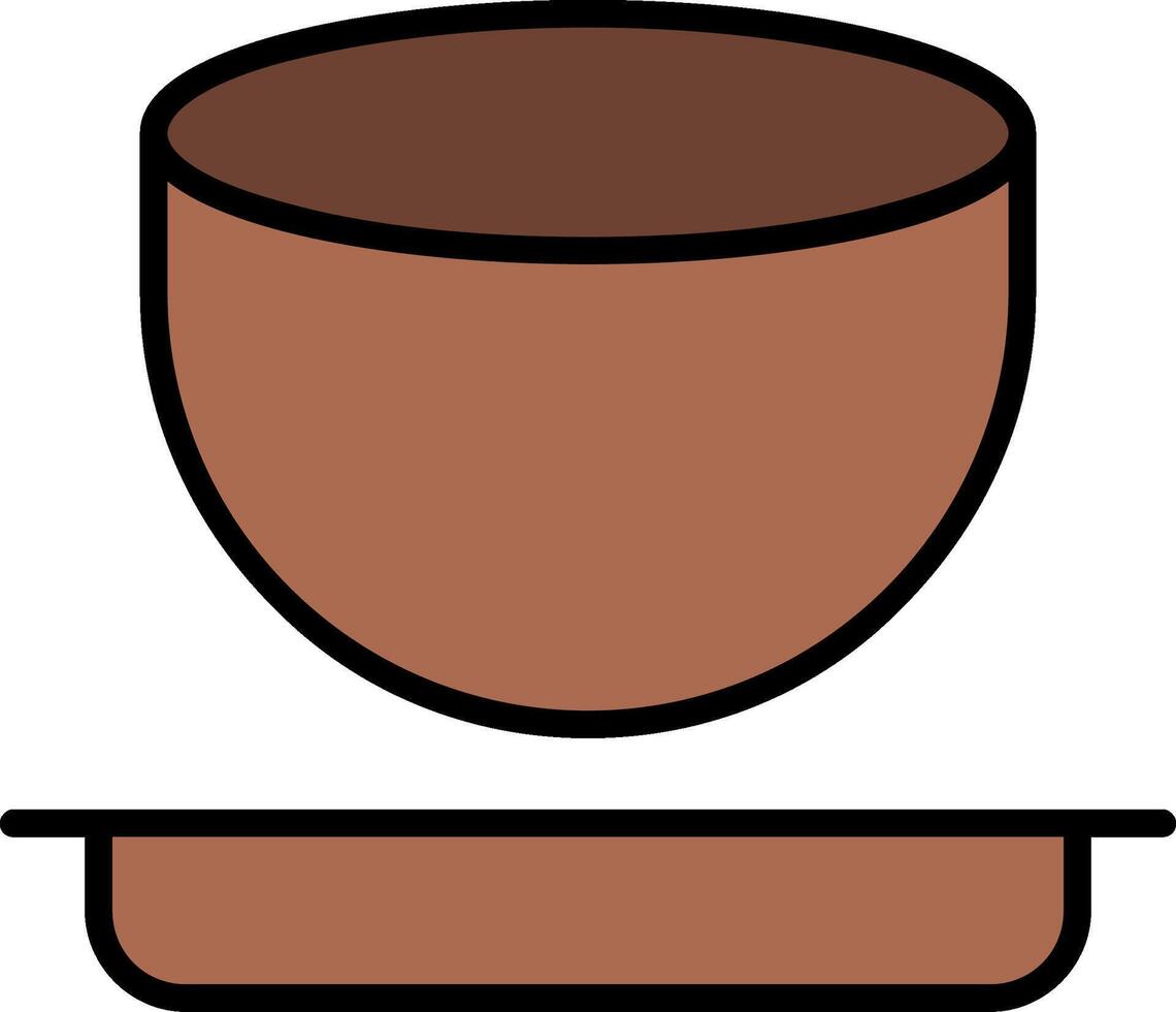 Bowl Line Filled Icon vector