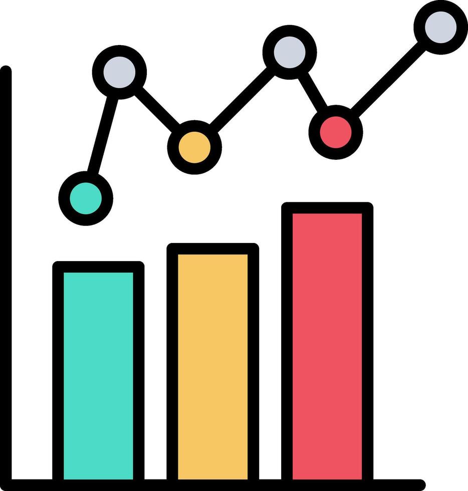 Bar Chart Line Filled Icon vector