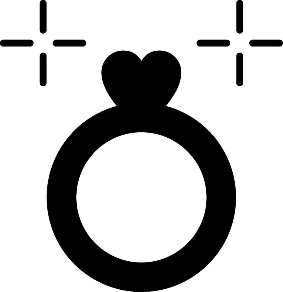 Wedding Ring Glyph Icon vector