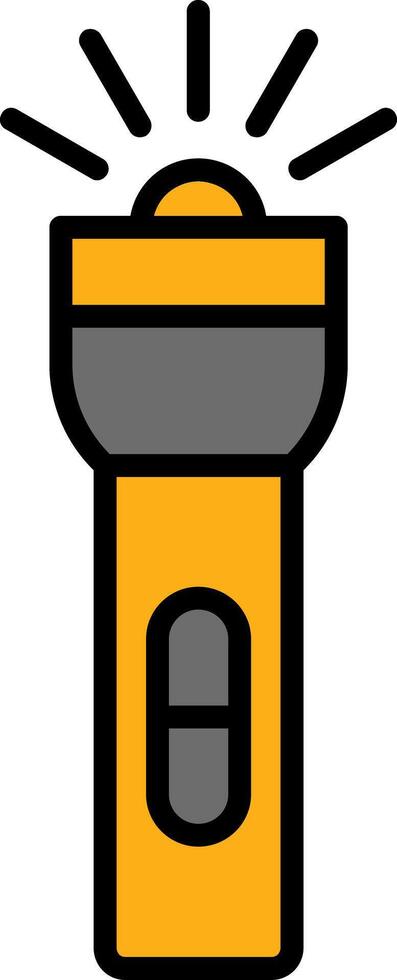 Flashlight Line Filled Icon vector