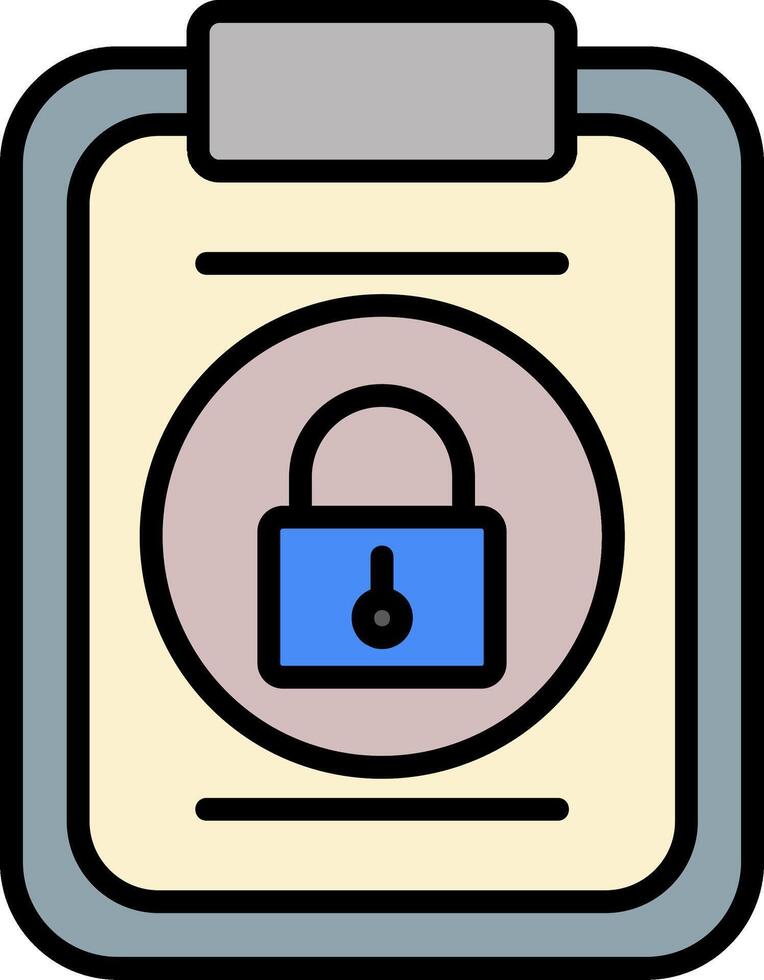 Notepad Lock Line Filled Icon vector