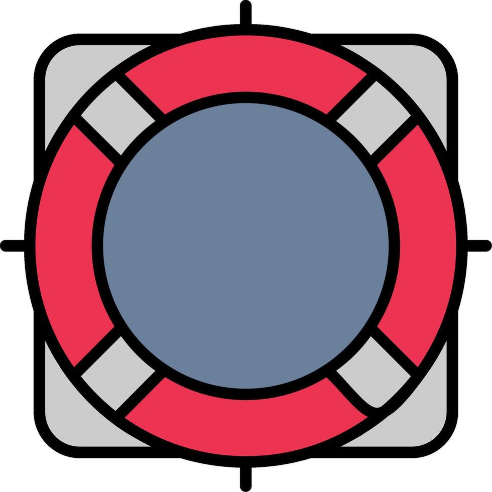 Rescue Buoy Line Filled Icon vector