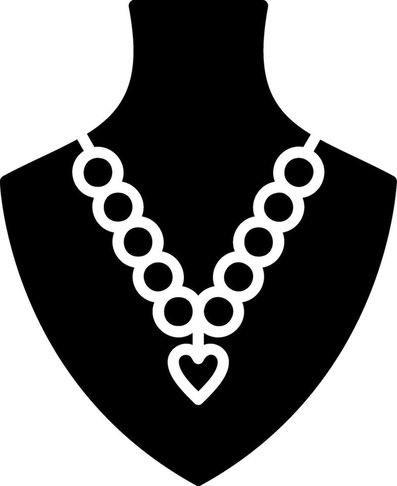 perla collar glifo icono vector