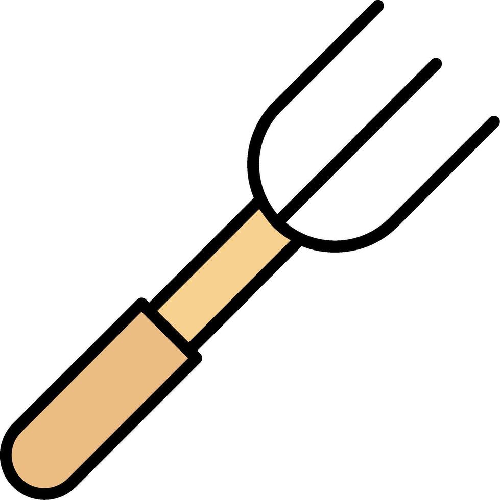 Fork Line Filled Icon vector