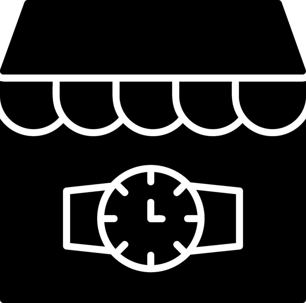 Watch Shop Glyph Icon vector