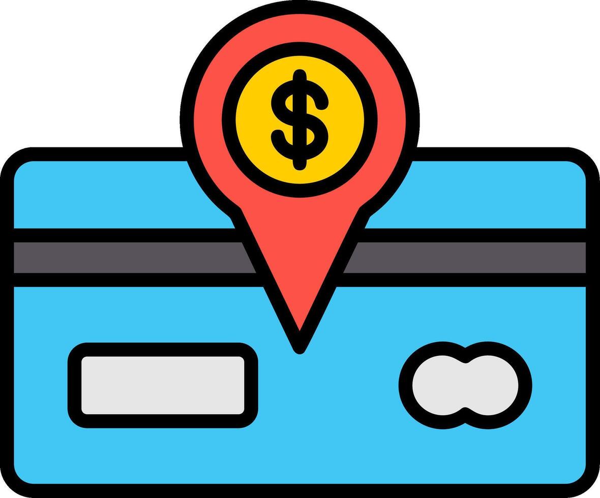 Direct Debit Line Filled Icon vector