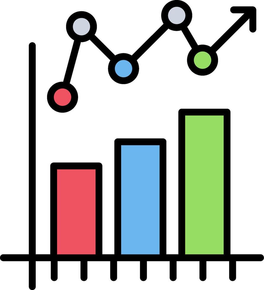 Statistical Chart Line Filled Icon vector