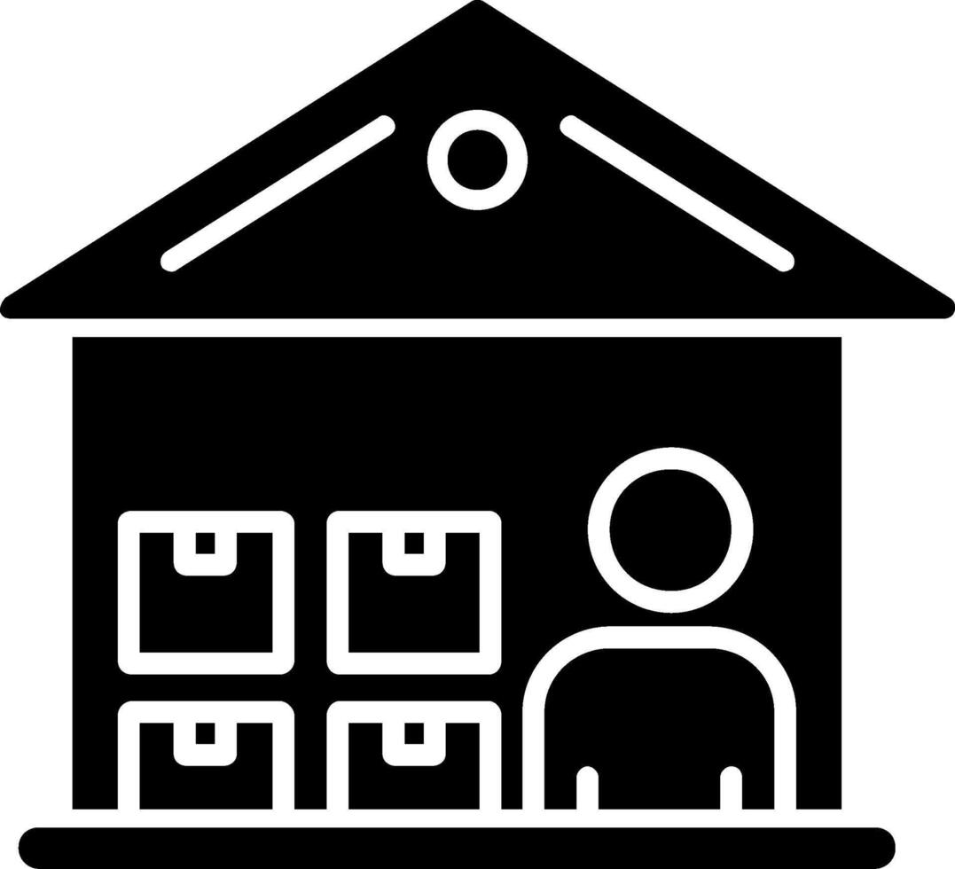 Warehouse Manager Glyph Icon vector