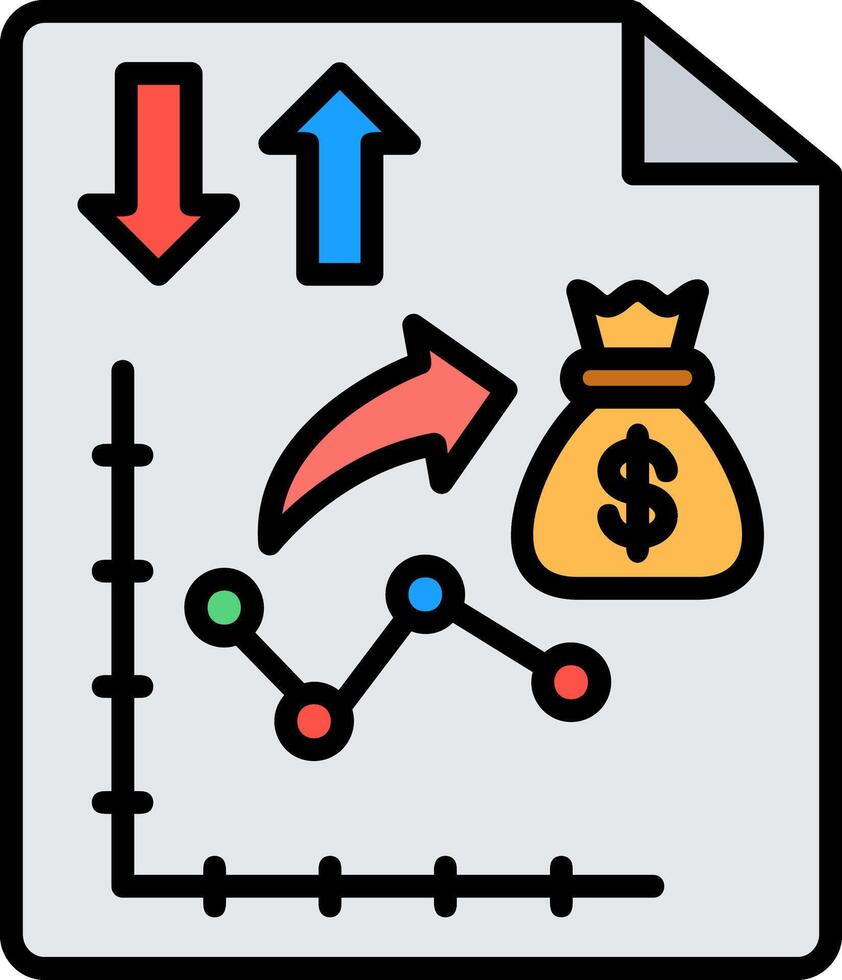 Money Strategy Line Filled Icon vector