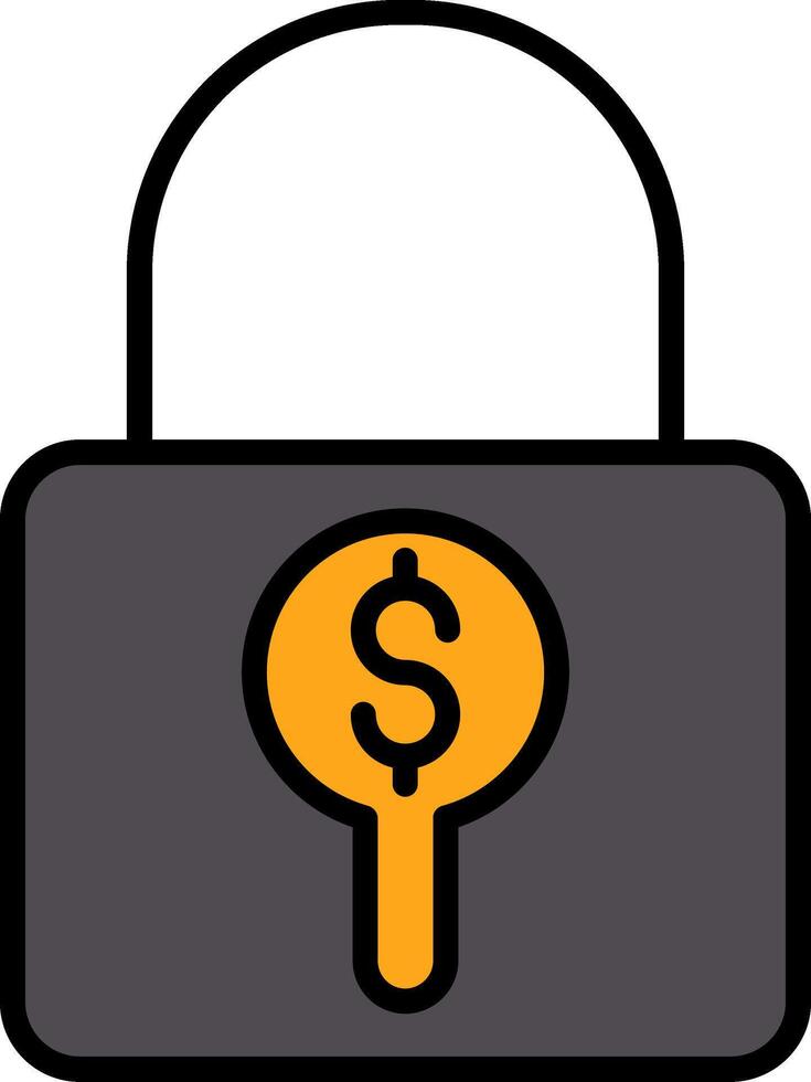 Locked Line Filled Icon vector