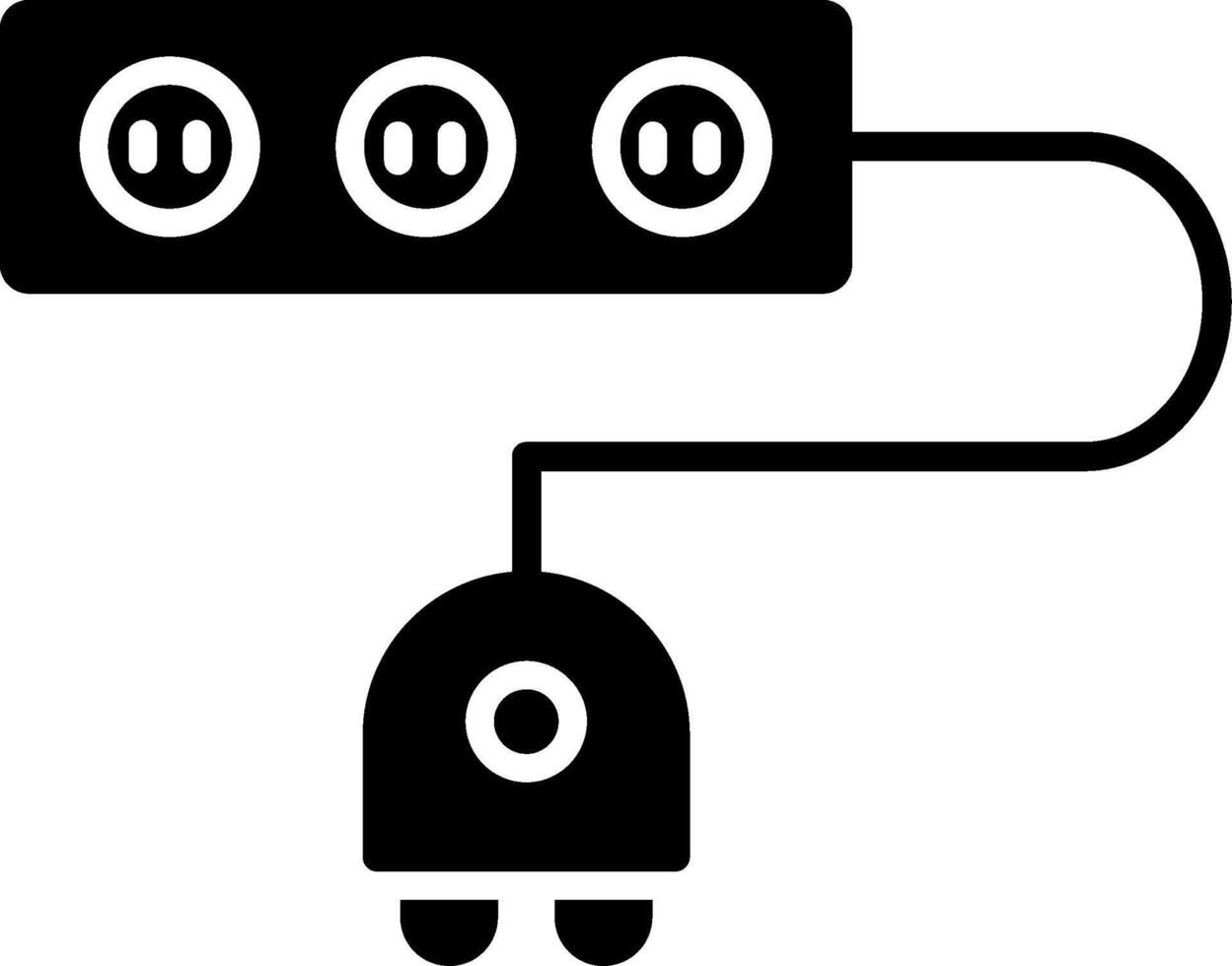 Extension Cable Glyph Icon vector