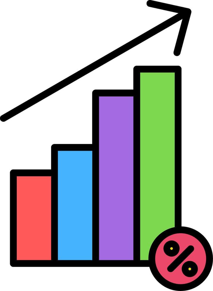 Interest Rate Line Filled Icon vector