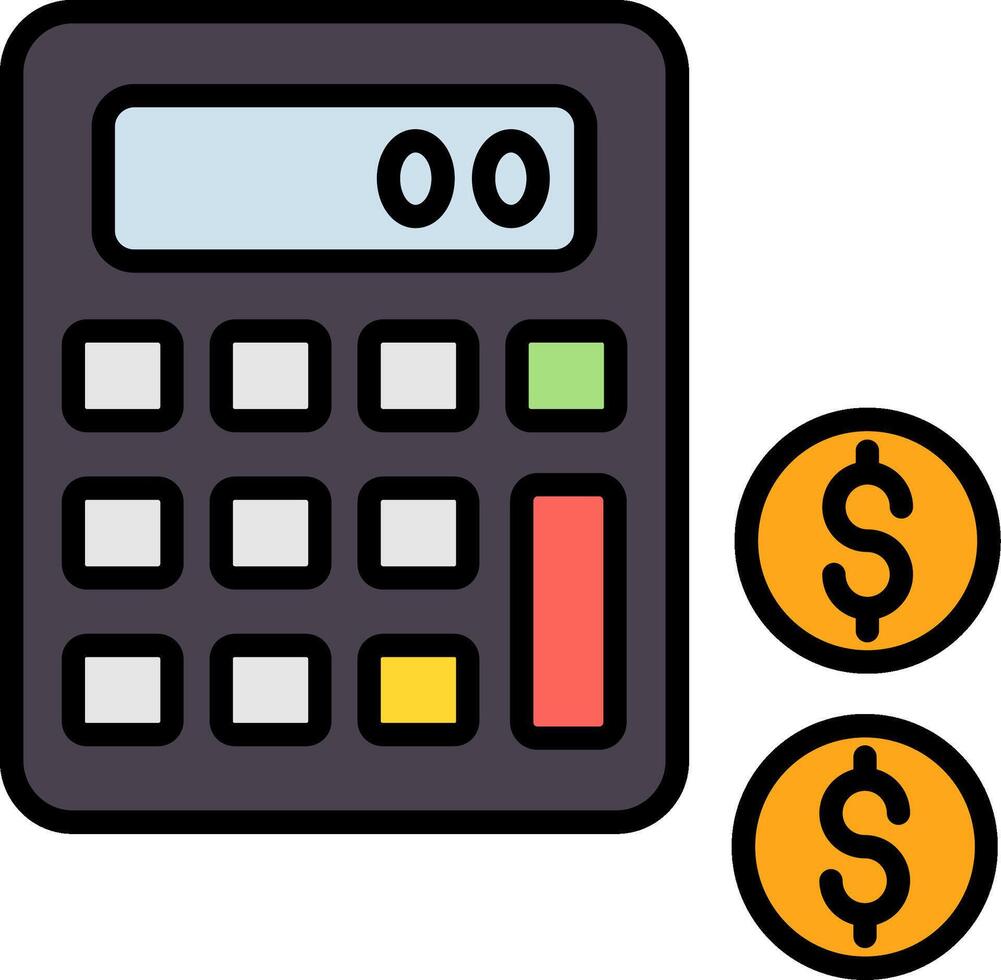 Accounting Line Filled Icon vector