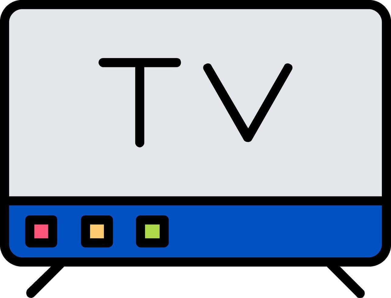 Tv Line Filled Icon vector