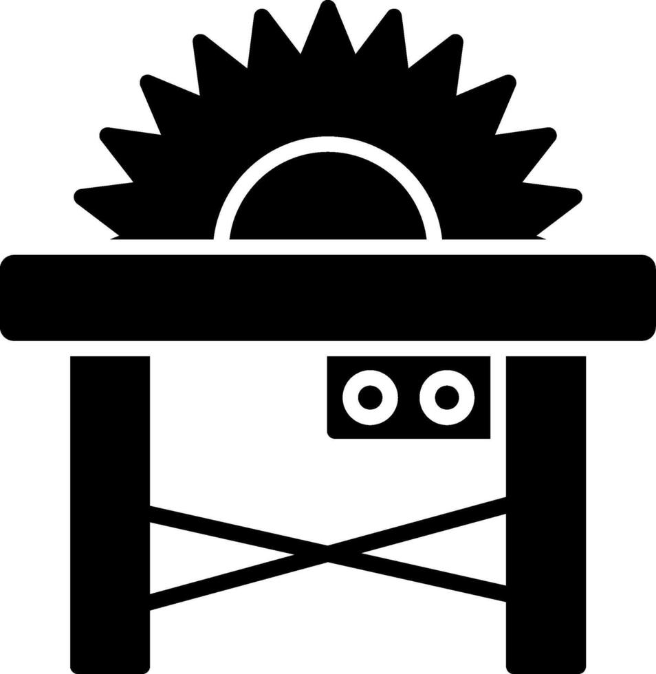 Table Saw Glyph Icon vector